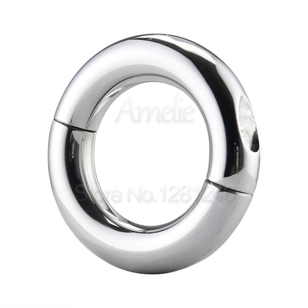 28-50mm Stainless Steel Penis Ring Scrotum Pendant Ball Stretcher Penis Enhancer Restraint Metal Cock Ring Sex Aid Toys for Men - buysextoyth
