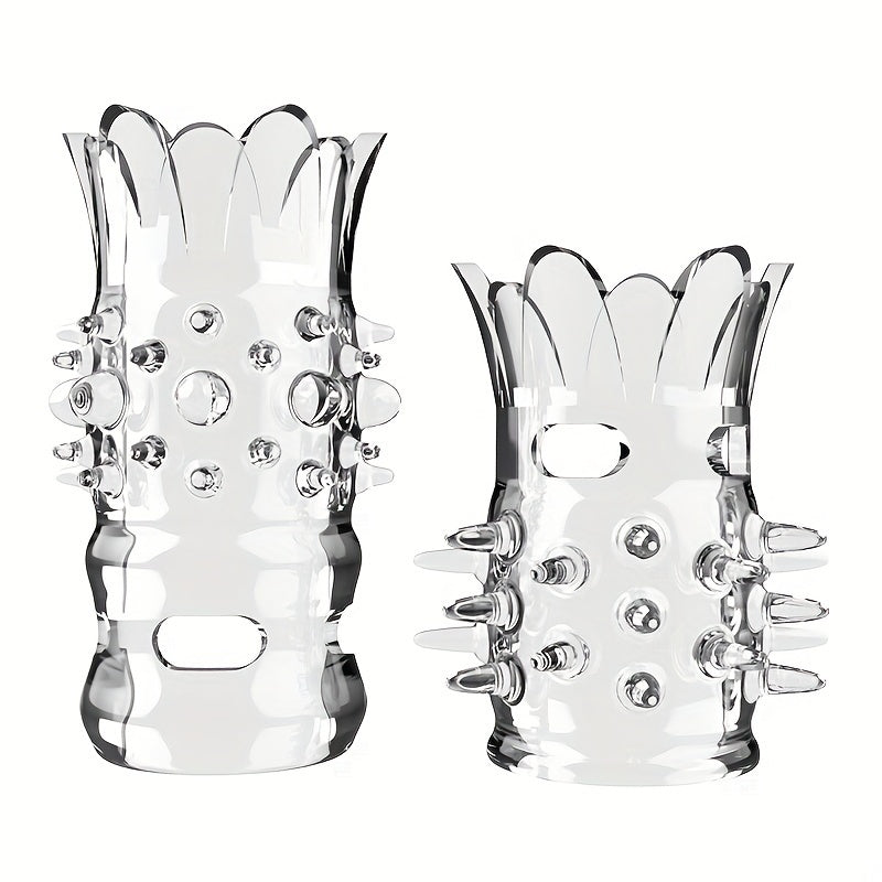 2pcs Men's Wolf Teeth Penis Sleeve Penis Cover Add More Fun And Excitement For Men Women Couples - buysextoyth