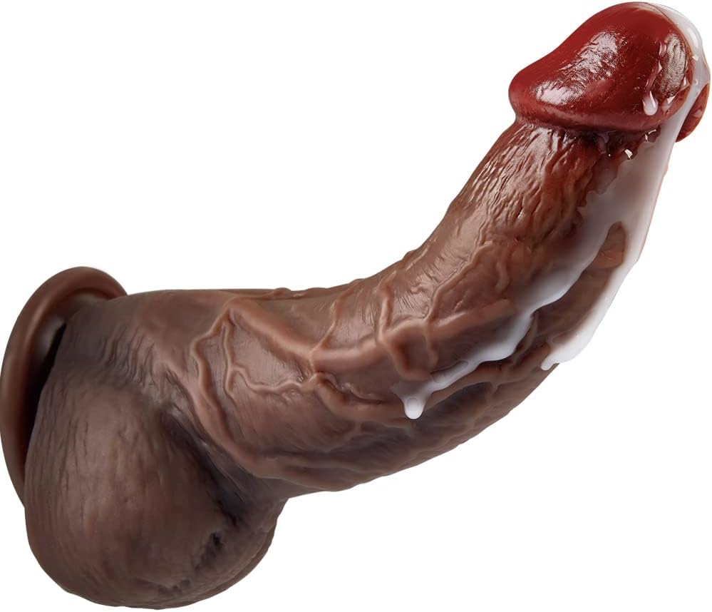 Lubisey 2.36'' Diameter Huge Thick Dildo for G-spot Stimulation Orgasm. Curved Shaft Big Black Dildos with Powerful Suction Cup. Silicone Realistic Dildo Vagina Anal Sex Toys for Women and Men 7.87'' - buysextoyth