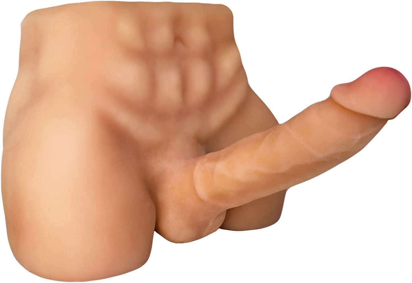 Men's Penis Torso Doll Female Sex Love Doll with Realistic Huge Dildo and Tight Anal for Women Masturbation Couple Sex Fun (11 x 8.2 x 4.7 Inches) - buysextoyth