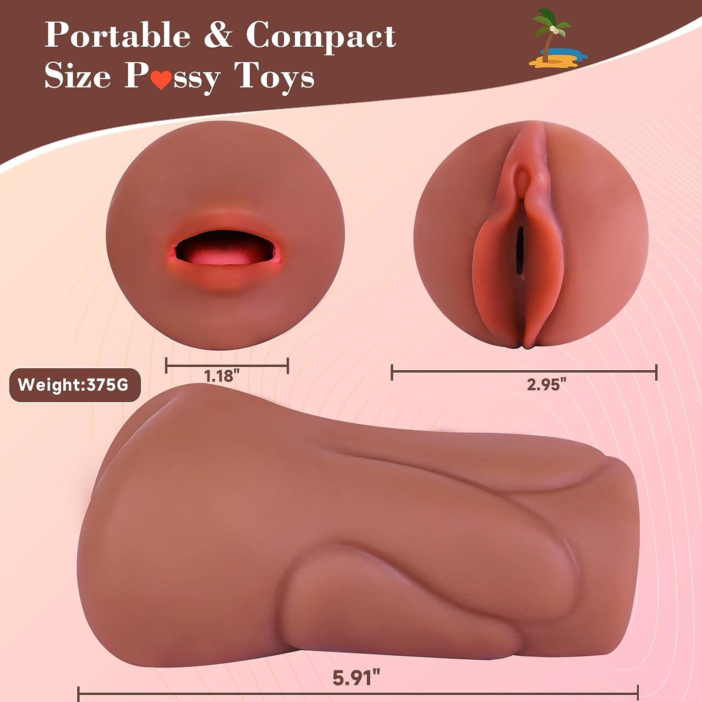 Sex Toys Male Pocket Pussies Sex Toy - Trio Pack of 3 Mouth Sex Doll. Vagina Blowjob Male Masturbator. Anal Flesh Light. Silicone Stroker for Mens Pleasure. Consoladores Sex Toys for Men - buysextoyth
