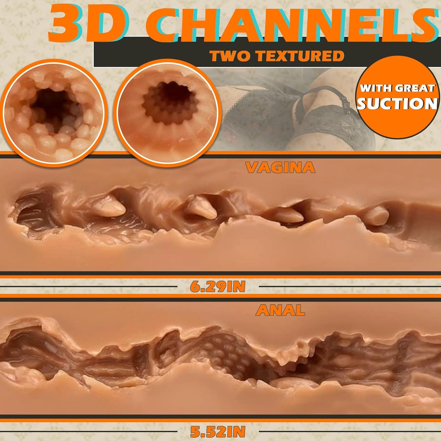 10Kg Lifelike Sex Doll Male Masturbator Sex Toy. 3 in 1 Realistic Female Sex Doll Torso with Big Boobs Pocket Pussy Ass for Vagina Anal Breast Sex. Adult Sex Dolls for Men Pleasure. Wheat Skin - buysextoyth