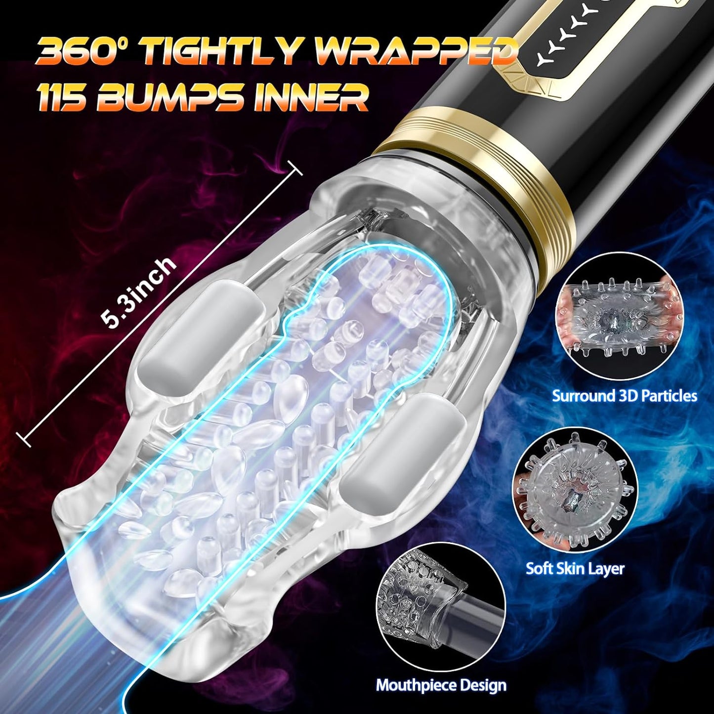 Automatic Blowjob Male Masturbator. Adult Sex Toys for Men. 7 Vibrating & 5 Rotating & 5 Thrusting Modes with Penis Stimulation. Rotating Male Masturbation Pocket Pussy for Men Pleasure Realistic - buysextoyth