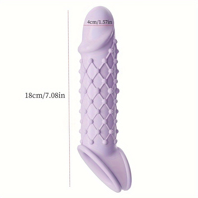 Blue Purple White Large TPE Material Wolf Tooth Mesh Simulation Penis Cover Penis Sleeve - buysextoyth