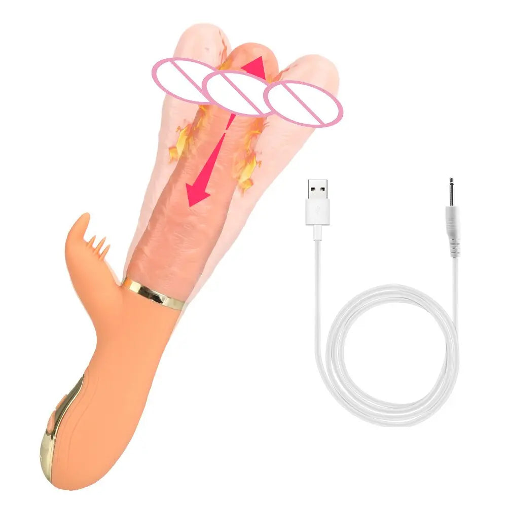 Automatic Telescopic Inflated Heated Dildos Women Vibrator Clitoris Licks Vagina Massage Anal Plug Erotic Toys for Sex Big Penis 33sextoys