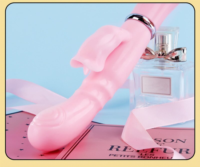 กระต่าย G Spot Dildo Vibrator Clitoris เครื่องกระตุ้นอวัยวะเพศชายการสอดใส่คู่ลิ้นเลีย Double Rod เซ็กซ์ทอยสำหรับผู้หญิงผู้ใหญ่ - buysextoyth