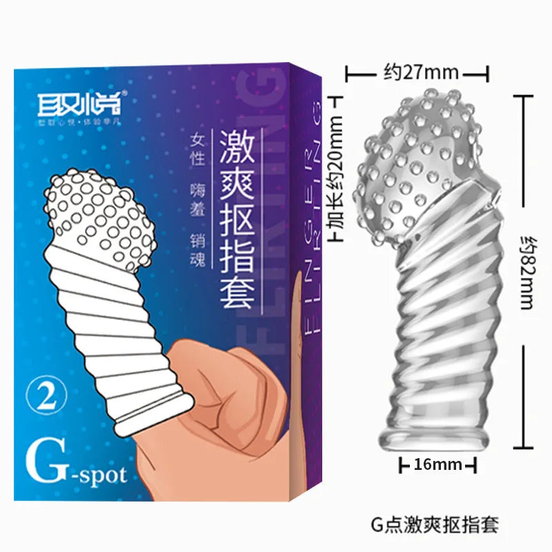 G Spot Finger Sleeve Massage Condoms Adult Toys for Women Masturbation Large Particles Flirting Sex Toys juguetes para adultos - buysextoyth