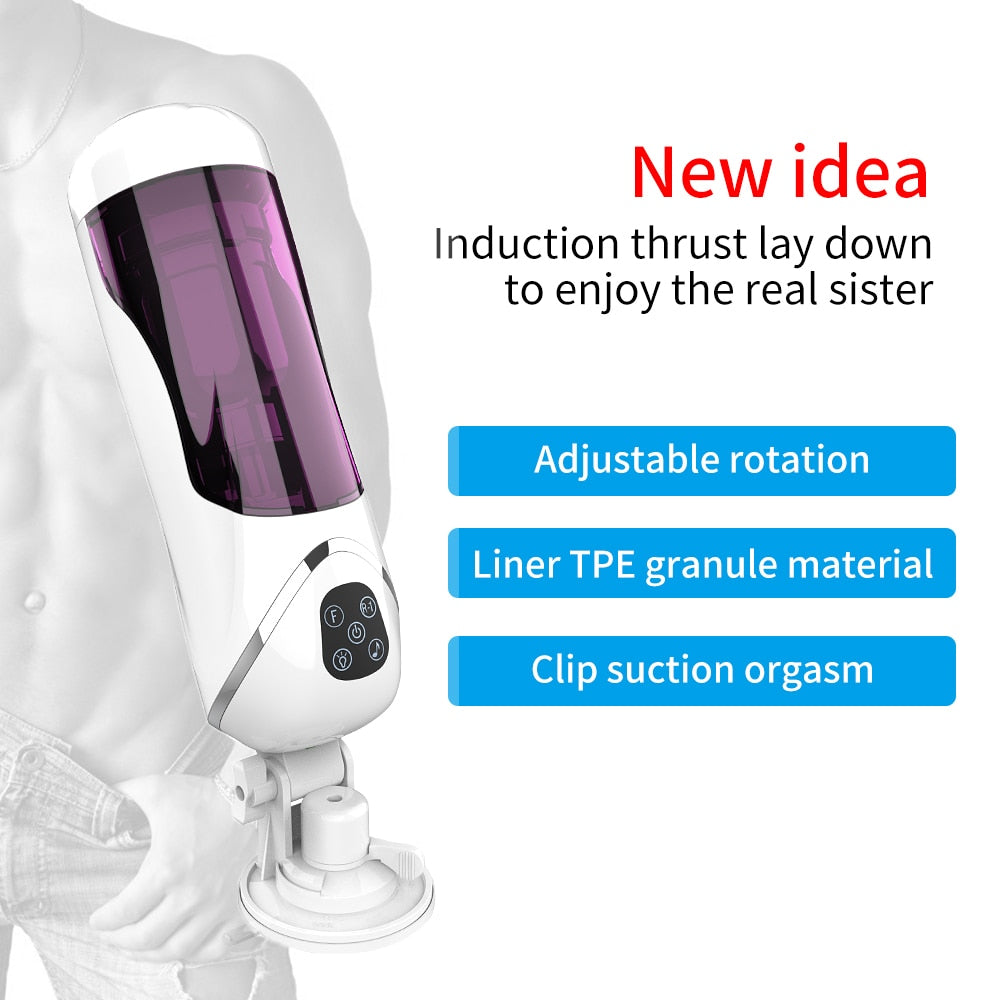 Powerful Automatic Telescopic Rotation Male Masturbator Voice Interaction Masturbator Cup Vagina Sex Toys for Men Adult Sex Shop - buysextoyth