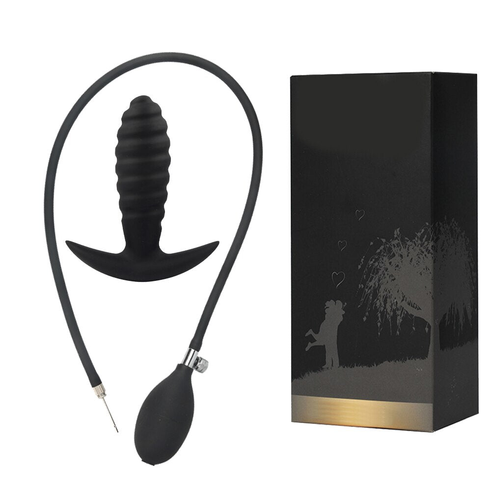 Inflatable ปั๊ม Anal ปลั๊กซิลิโคน Super Big Butt Plug Dildo นวดต่อมลูกหมาก Anus Extender Dilatador Sexules ของเล่นสำหรับผู้หญิง - buysextoyth