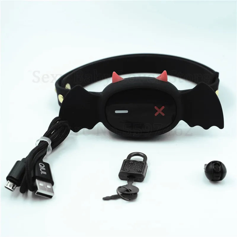 QIUI Little Devil APP Control Electric Shock Collar Restraint Slave BDSM Collar Fetish Adult Games Sex Toys For Couples Gay 18+ - buysextoyth