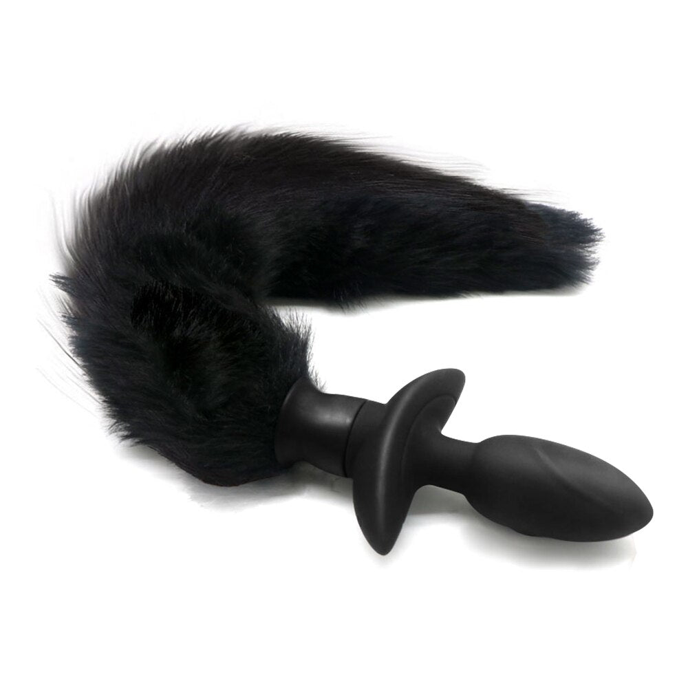 Remote Control Anal Plug Vibrator Real Fox Tail Cosplay Butt Plug Female Masturbator Swing Tail Adult Products Sex Toy for Woman - buysextoyth