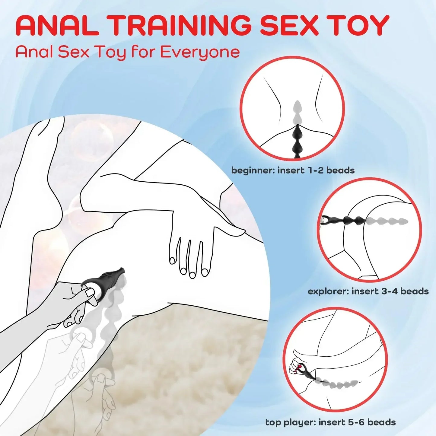 14.4 Inch Ultra-Soft Liquid Silicone Vibrating Anal Beads Butt Plug Prostate Massager Anal Sex Toys for Men Couples 18+ - buysextoyth