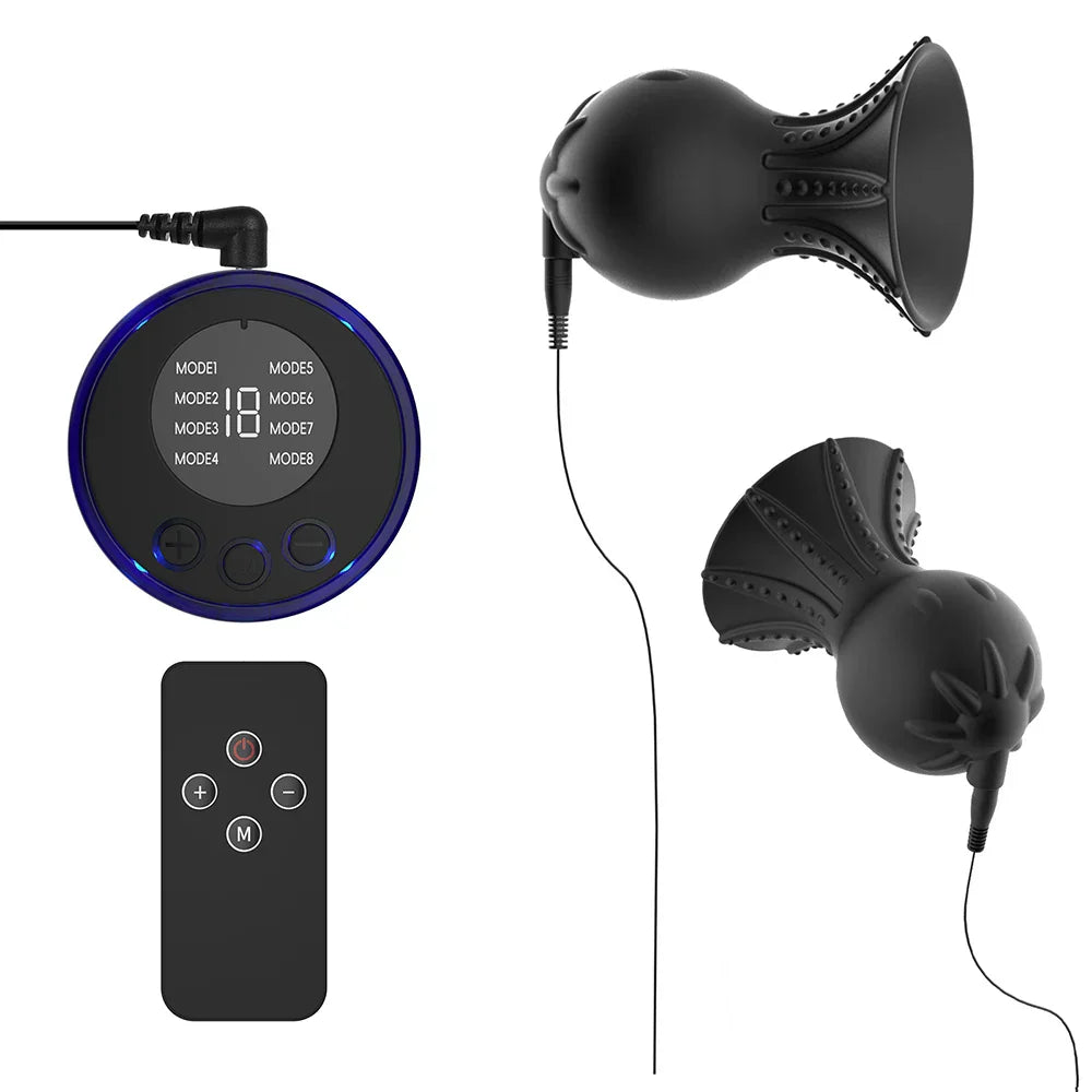 Nipple Sucker Clamps Electro Stimulator Nipples Pussy Breast Clit Masturbator Breast Enlarger Sex Toy Bdsm Tool Electric Shocker - buysextoyth