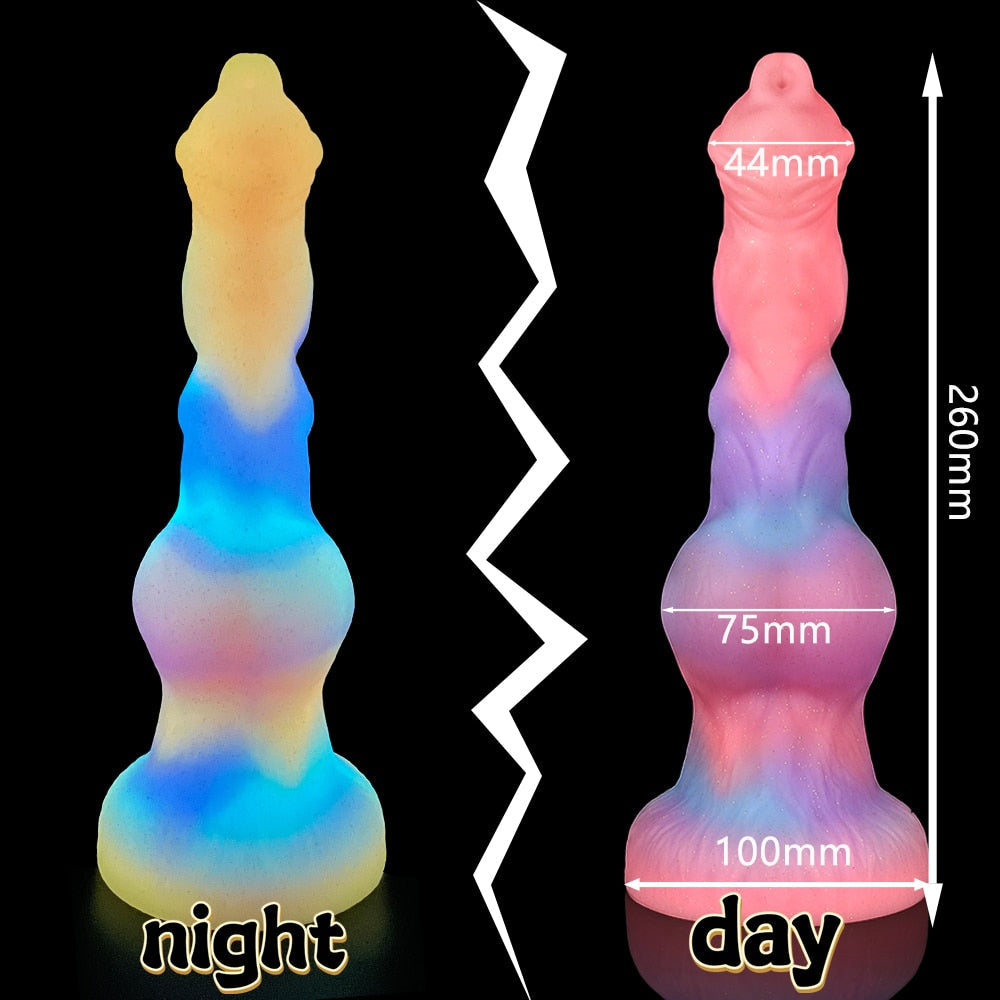 Super Soft Luminous สัตว์อวัยวะเพศชายสุนัข Dildo ผู้ใหญ่เซ็กซ์ทอยสำหรับ Woman Monster Dick ดูดถ้วย Anal Toy ชายหญิง Masturbation - buysextoyth