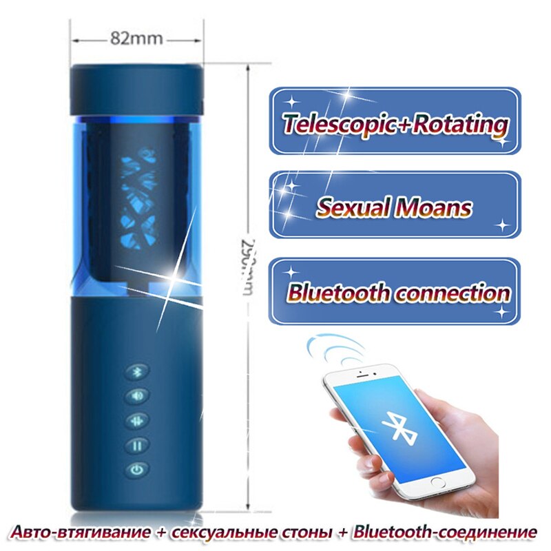บลูทูธควบคุมอัตโนมัติ Telescopic หมุนลูกสูบชาย Masturbator คัพเซ็กซี่ Moans เสียงช่องคลอดจริง Pussy เซ็กซ์ทอยสำหรับ Man - buysextoyth