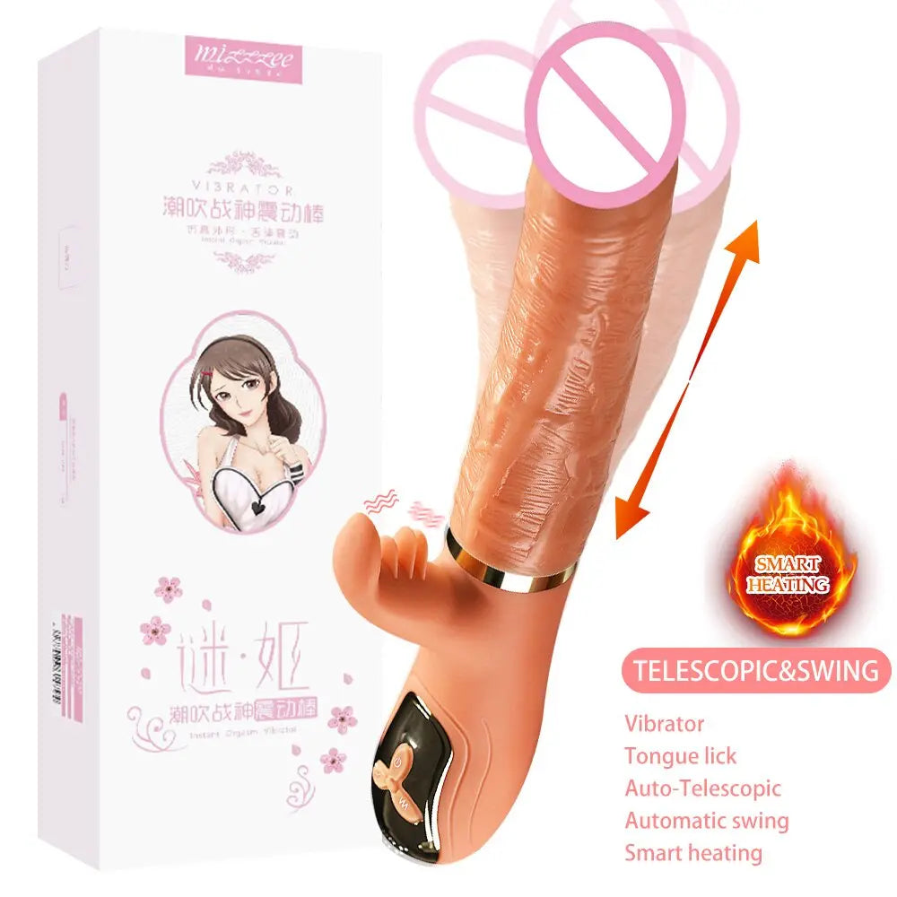 มือถือ Thrusting Dildo Vibrator สำหรับผู้หญิง Clit เลียของเล่นผู้ใหญ่เครื่องช่องคลอดช่องคลอดเครื่องมือหญิง Masturbator - buysextoyth