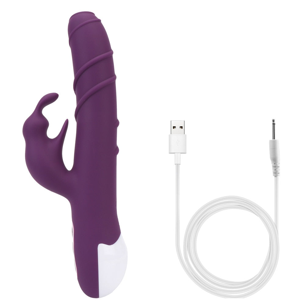 Vaginal Clitoral Stimulator G Spot Dildo Vibrator Adult Products Dual Motor Sex Toys for Women Rotating Rabbit Vibrator Wand - buysextoyth