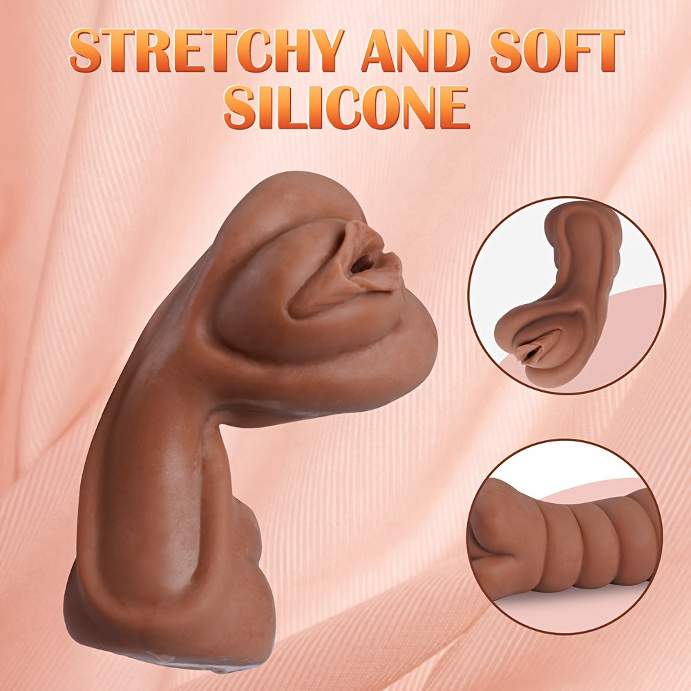 Experience Realistic Lifelike Pleasure: 1pc Pocket Pussy Male Masturbator - Skin Friendly TPR. 3D Textured Tight Vaginal Stroker For Men - buysextoyth