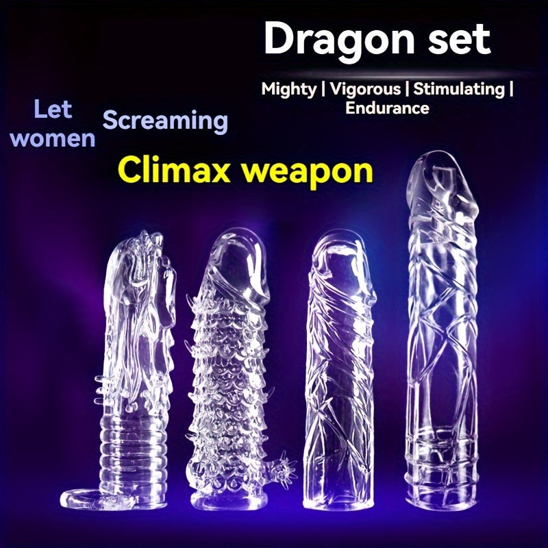 Men's Crystal Adult Sex Toy Penis Cover Sleeve Penis Extender Reusable Delay Ejaculation Add More Fun And Excitement - buysextoyth