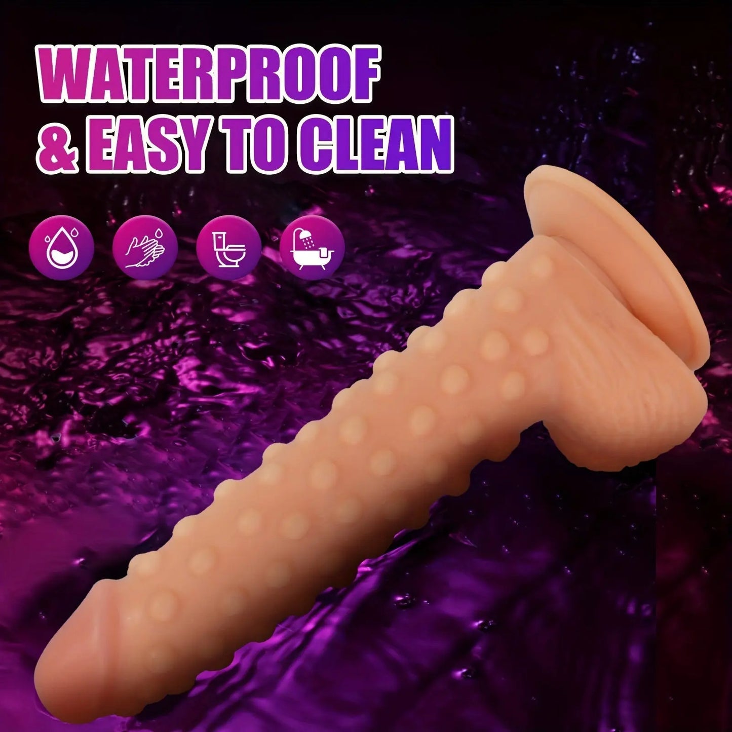 9.44 Realistic Dildo with Large Beads - Waterproof. Latex-Free. Suction Cup for Hands-Free Play. G-Spot & Anal Stimulation Sex Toy for Women and Couples - buysextoyth