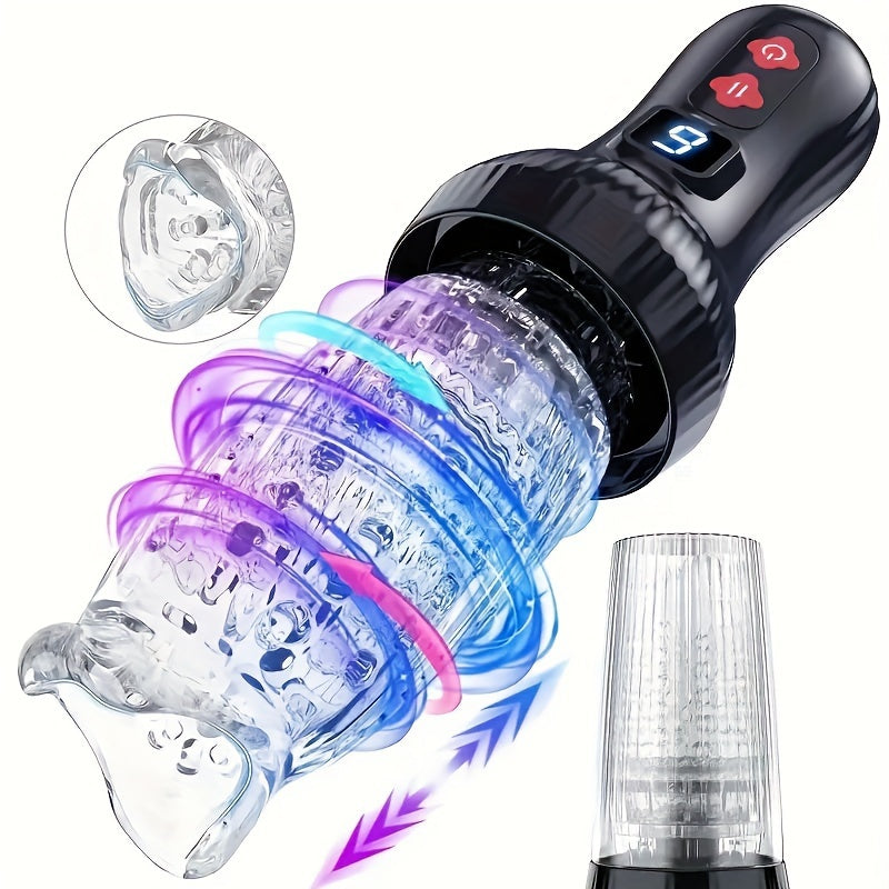 Ultimate Male Masturbator Sex Toy. Automatic 9 Thrusting & Rotating Modes. TPE Material. USB Powered. Hand Washable. Solid Color Design. Adult Pleasure Machine for Men - buysextoyth