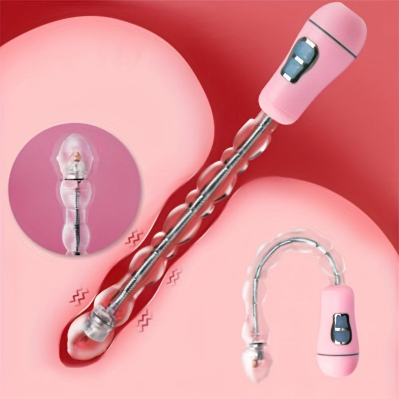 Vibrating Anal Plug 12 Speed Rechargeable Bendable Vibrating Anal Beads Arbitrarily Curved Anal Play Sex Toys - buysextoyth