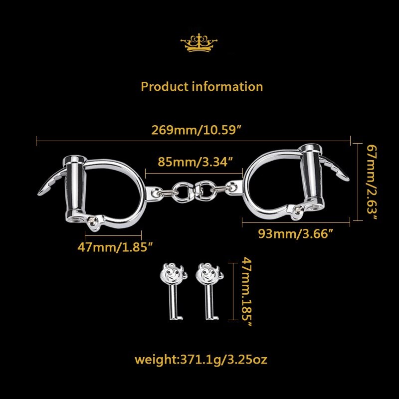 Stainless Steel Female Male Handcuff Metal Ankle Cuffs Wrist Cuff for Couple Bdsm Bondage Restraints Adult Game Sex Toys - buysextoyth