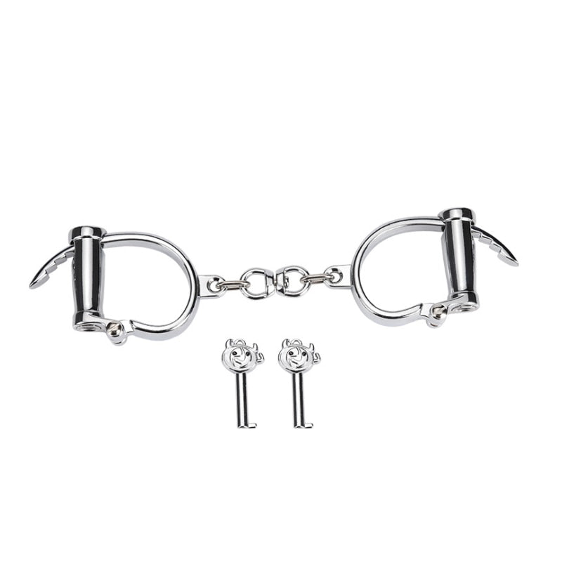 Stainless Steel Female Male Handcuff Metal Ankle Cuffs Wrist Cuff for Couple Bdsm Bondage Restraints Adult Game Sex Toys - buysextoyth