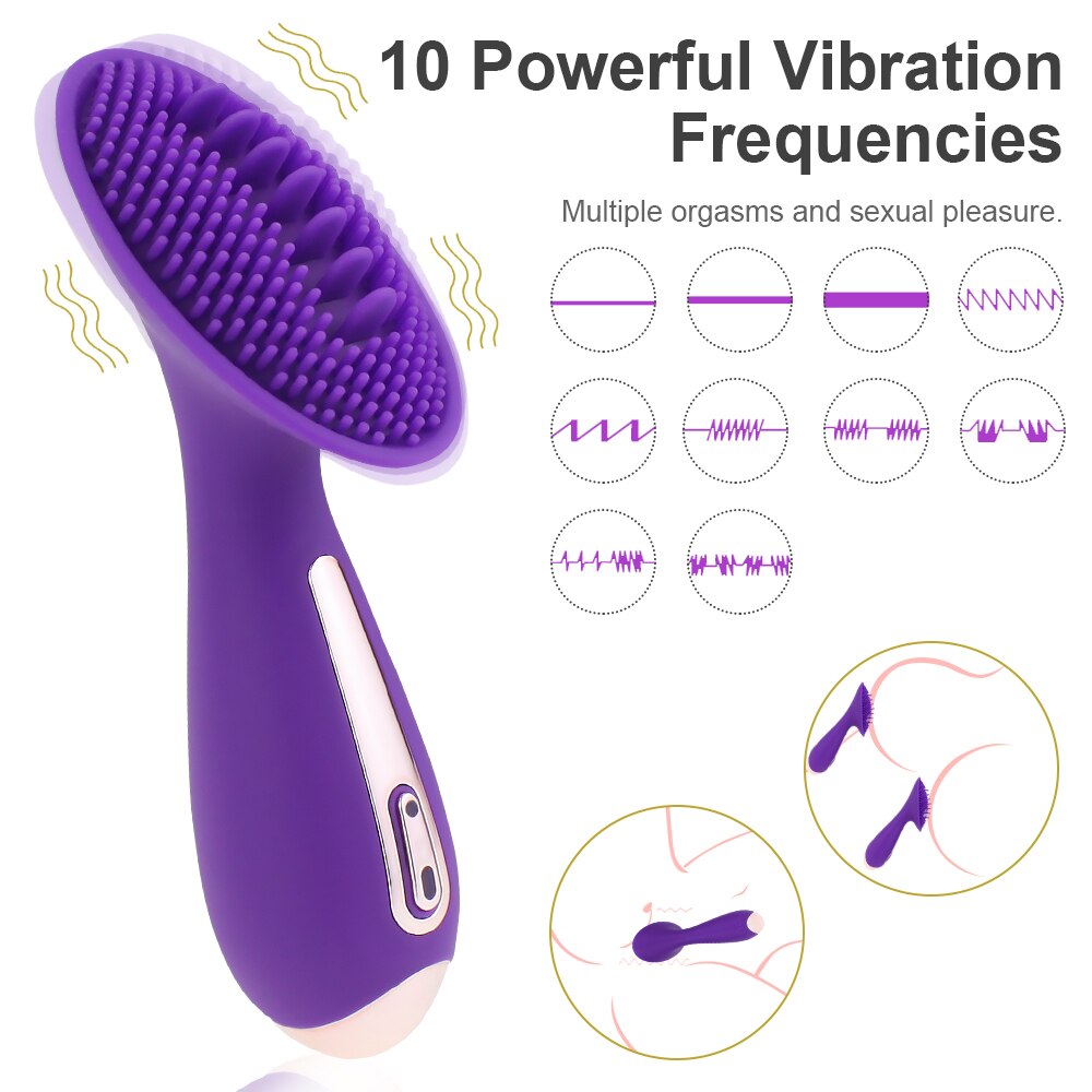 10 โหมด Dildo ลิ้น Vibrator หัวนมนวด Clitoris กระตุ้นช่องคลอดกระชับหี Masturbator ผู้ใหญ่ของเล่นสำหรับผู้หญิง - buysextoyth
