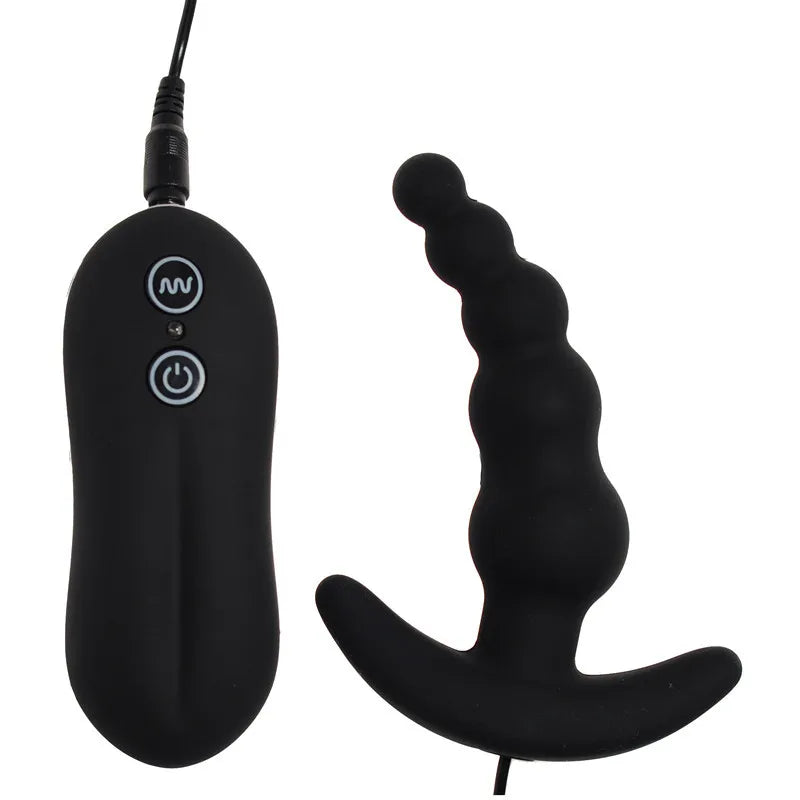 10 Frequency Vibrating Prostate Massager Anal Plug Vibrator Beads Butt Sex Toys Waterproof Powerful Wired For Men Couples - buysextoyth
