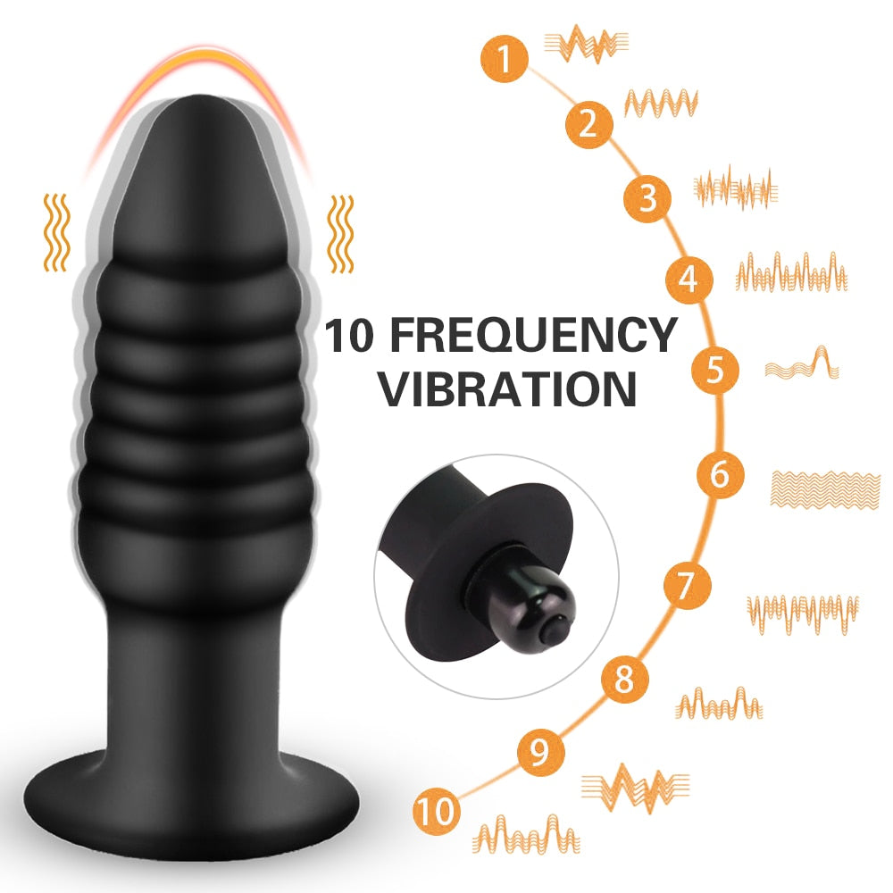 Vibration Anal Plug Safety Silicone Butt Plug Female Masturbation Tool Prostate Massager Erotic Sex Toys for Couple - buysextoyth