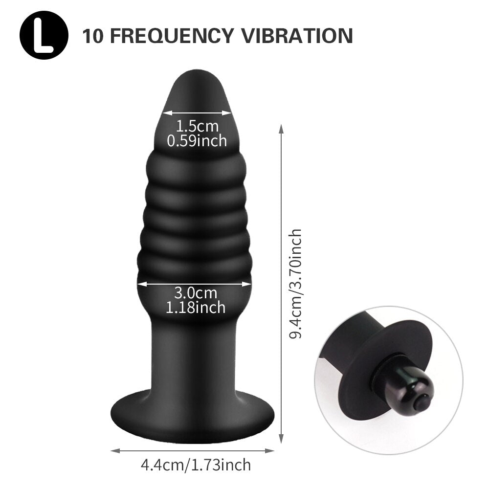 Vibration Anal Plug Safety Silicone Butt Plug Female Masturbation Tool Prostate Massager Erotic Sex Toys for Couple - buysextoyth