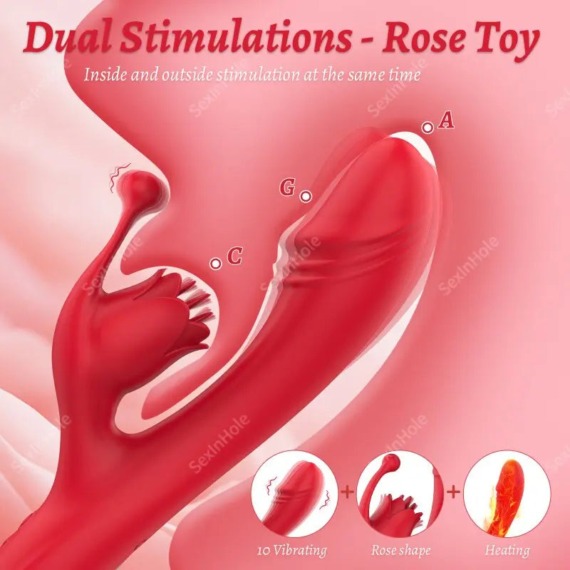 10โหมด G-Spot Rose สำหรับผู้หญิง Dildo Clitoris ลิ้นเซ็กซ์ทอยหญิงสินค้า Stimulator สั่นไข่ผู้ใหญ่ของเล่นผู้หญิง18 - buysextoyth