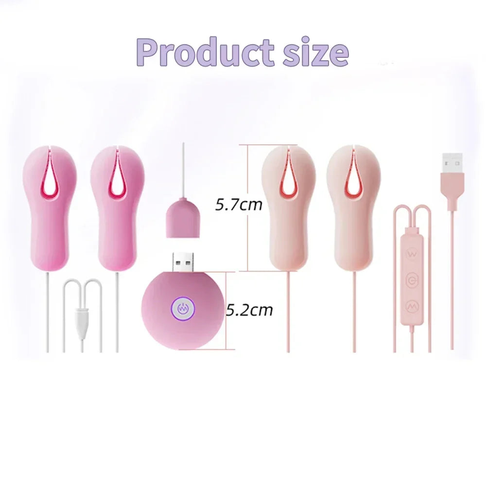 10 Modes Electric Nipple Clamp Breast Massage Vibrator Enhancer Bondage Adult Stimulator Sex Toys for Women Couples Female - buysextoyth