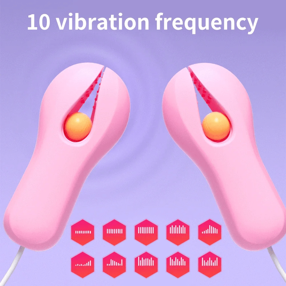 10 Modes Electric Nipple Clamp Breast Massage Vibrator Enhancer Bondage Adult Stimulator Sex Toys for Women Couples Female - buysextoyth