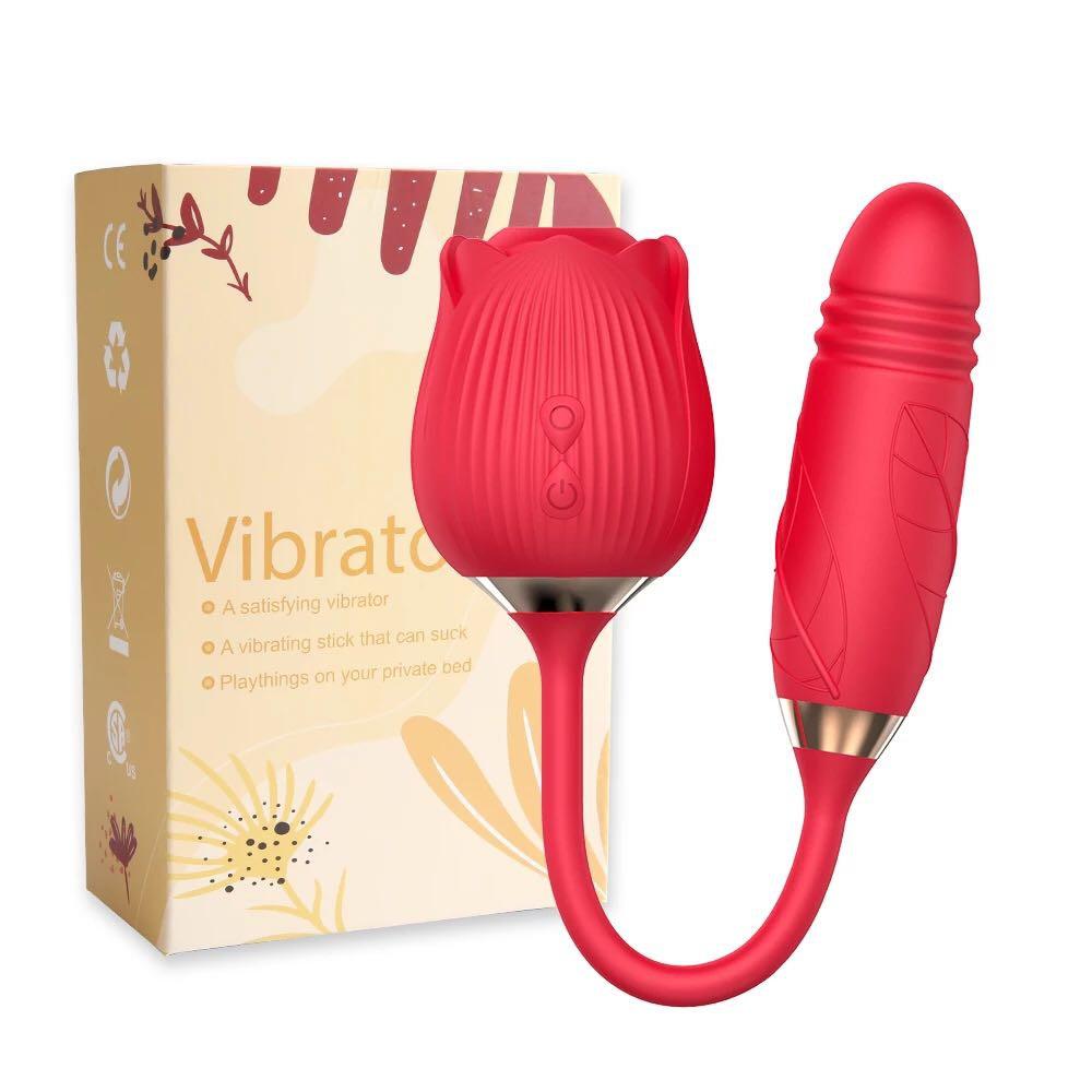 Rose Clitoral Sucking Vibrator with Vibrating Egg Vaginal Anal Stimulator Breast Nipple Massager Oral Sex Toy for Women - buysextoyth
