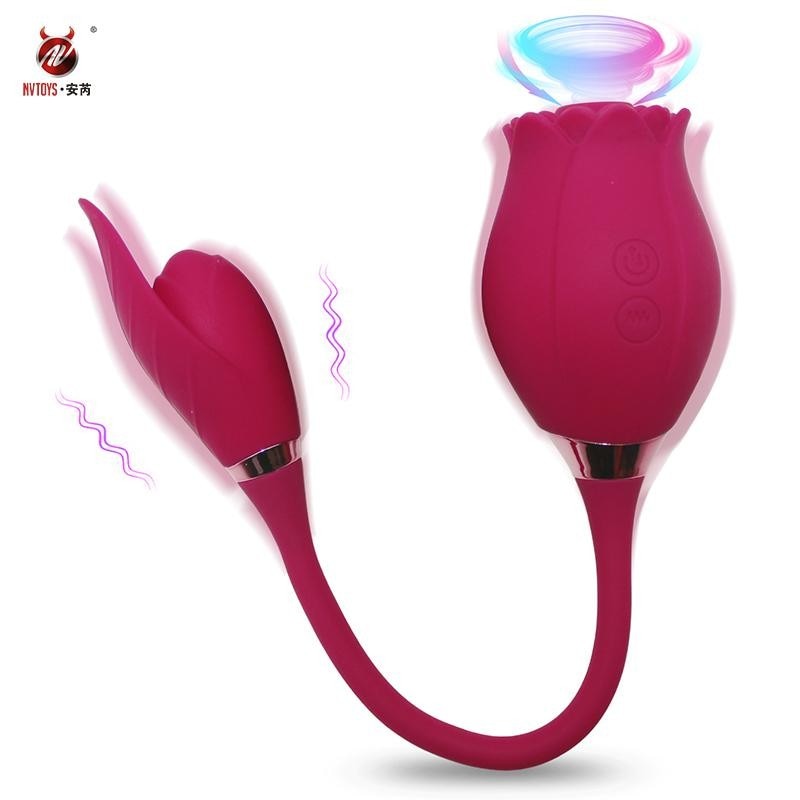 Rose Clitoral Sucking Vibrator with Vibrating Egg Vaginal Anal Stimulator Breast Nipple Massager Oral Sex Toy for Women - buysextoyth