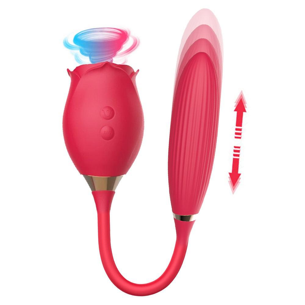 Rose Clitoral Sucking Vibrator with Vibrating Egg Vaginal Anal Stimulator Breast Nipple Massager Oral Sex Toy for Women - buysextoyth