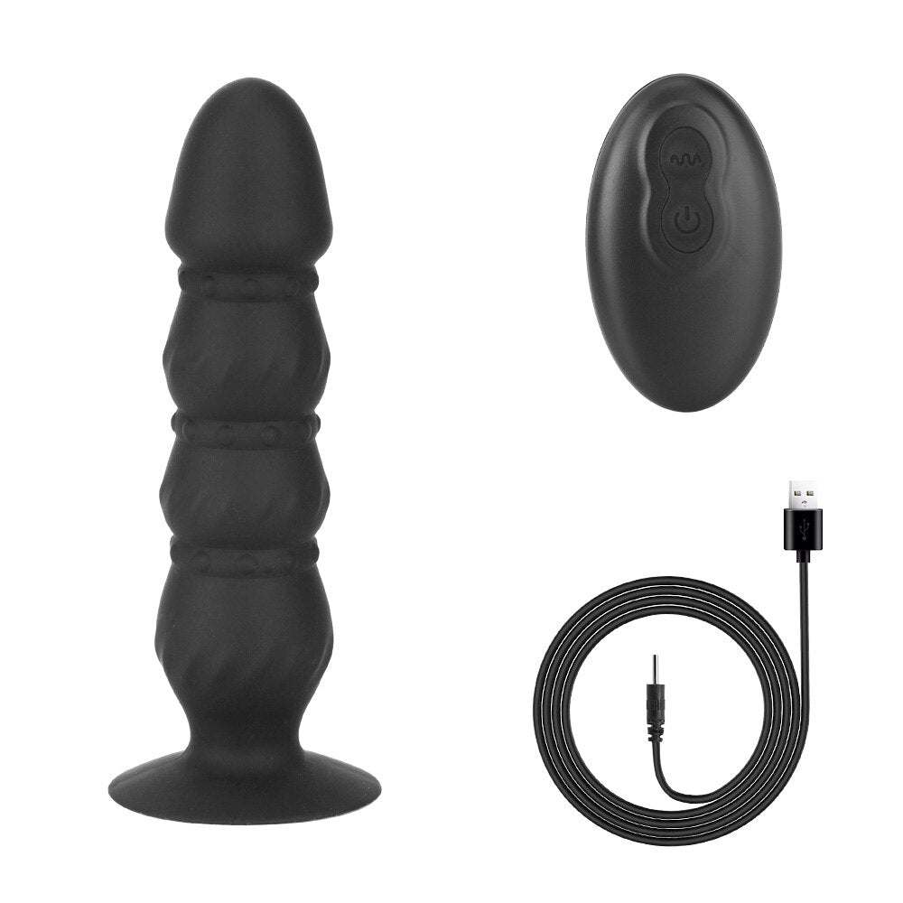 10 Speeds G-Spot Stimulation Bead Dildo Vibrator Remote Control Anus Vibrating Dildo Prostate Massager Vibrator Sex Toys for Men - buysextoyth