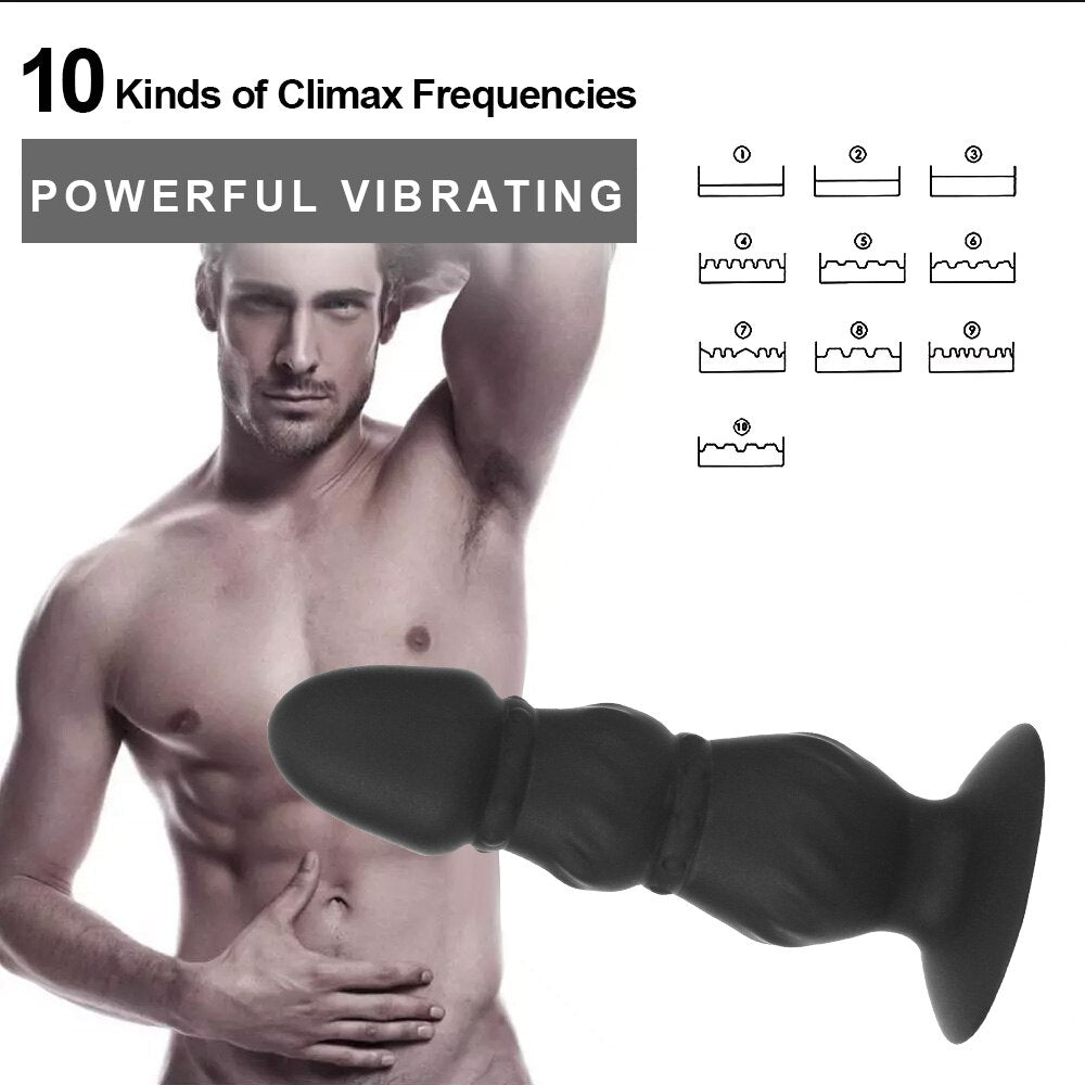 10 Speeds G-Spot Stimulation Bead Dildo Vibrator Remote Control Anus Vibrating Dildo Prostate Massager Vibrator Sex Toys for Men - buysextoyth