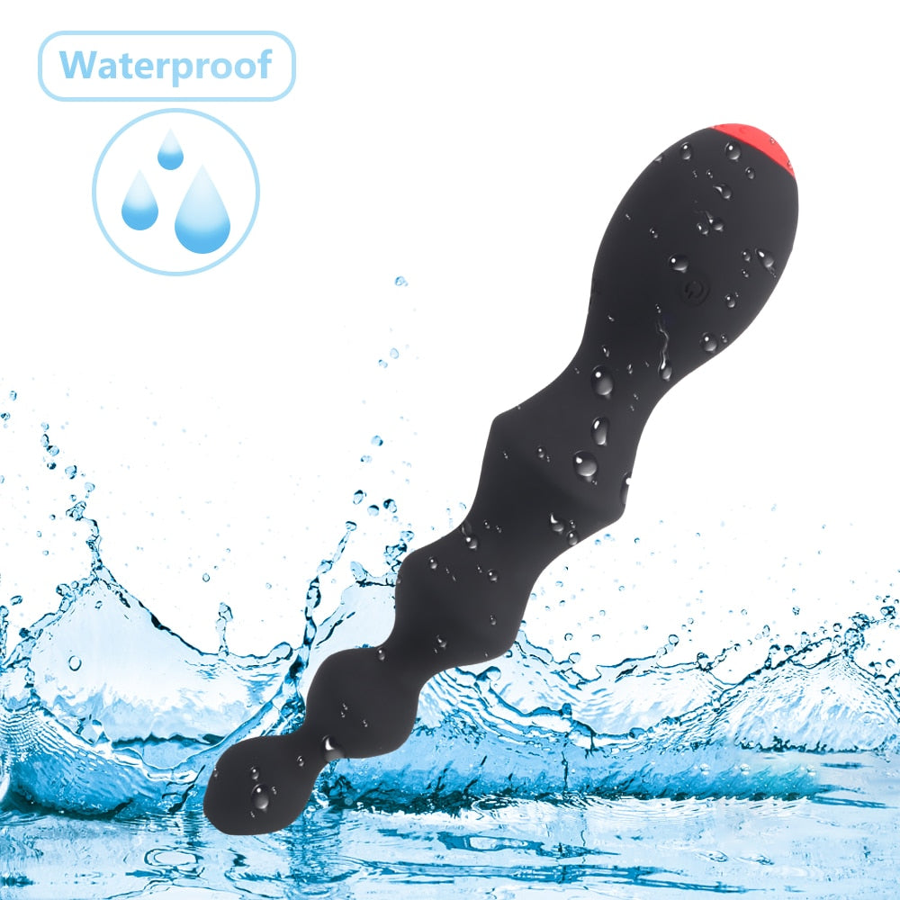 10 Speeds Prostate Massager Anal Beads Vibrator Vibrating Butt Plug Clitoris Stimulator Sex Toy for Women Men - buysextoyth