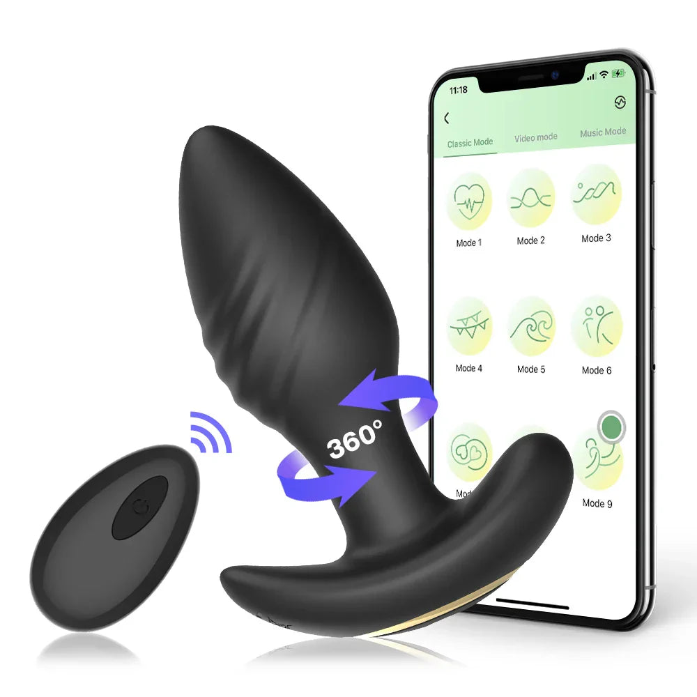 10 Speeds Rotating Anal Vibrator Butt Plug Men Prostate Massager Anal Stimulator Female Masturbator Adult Sex Toys for Women Gay - buysextoyth