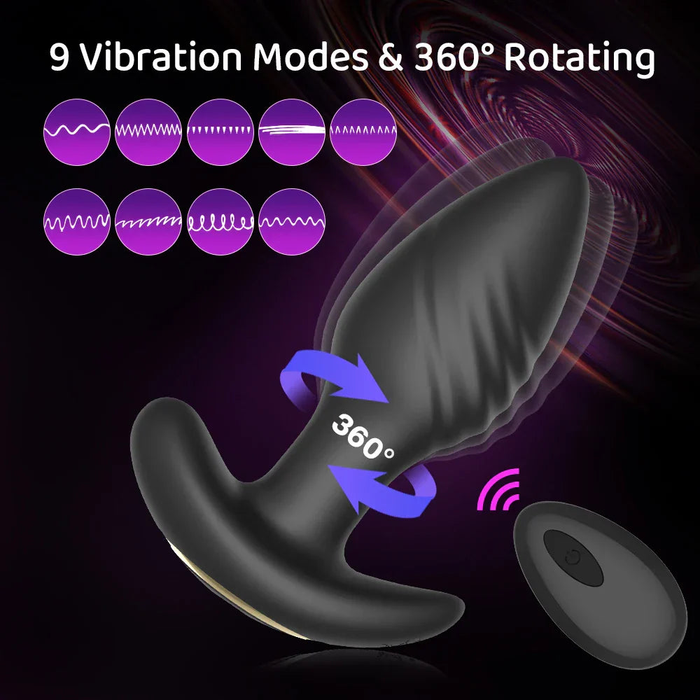 10 Speeds Rotating Anal Vibrator Butt Plug Men Prostate Massager Anal Stimulator Female Masturbator Adult Sex Toys for Women Gay - buysextoyth