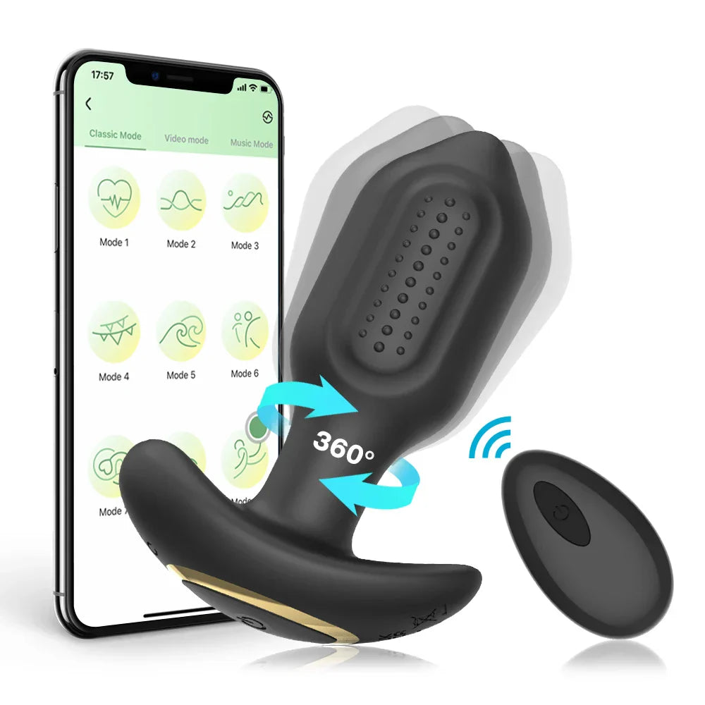10 Speeds Rotating Anal Vibrator Butt Plug Men Prostate Massager Anal Stimulator Female Masturbator Adult Sex Toys for Women Gay - buysextoyth