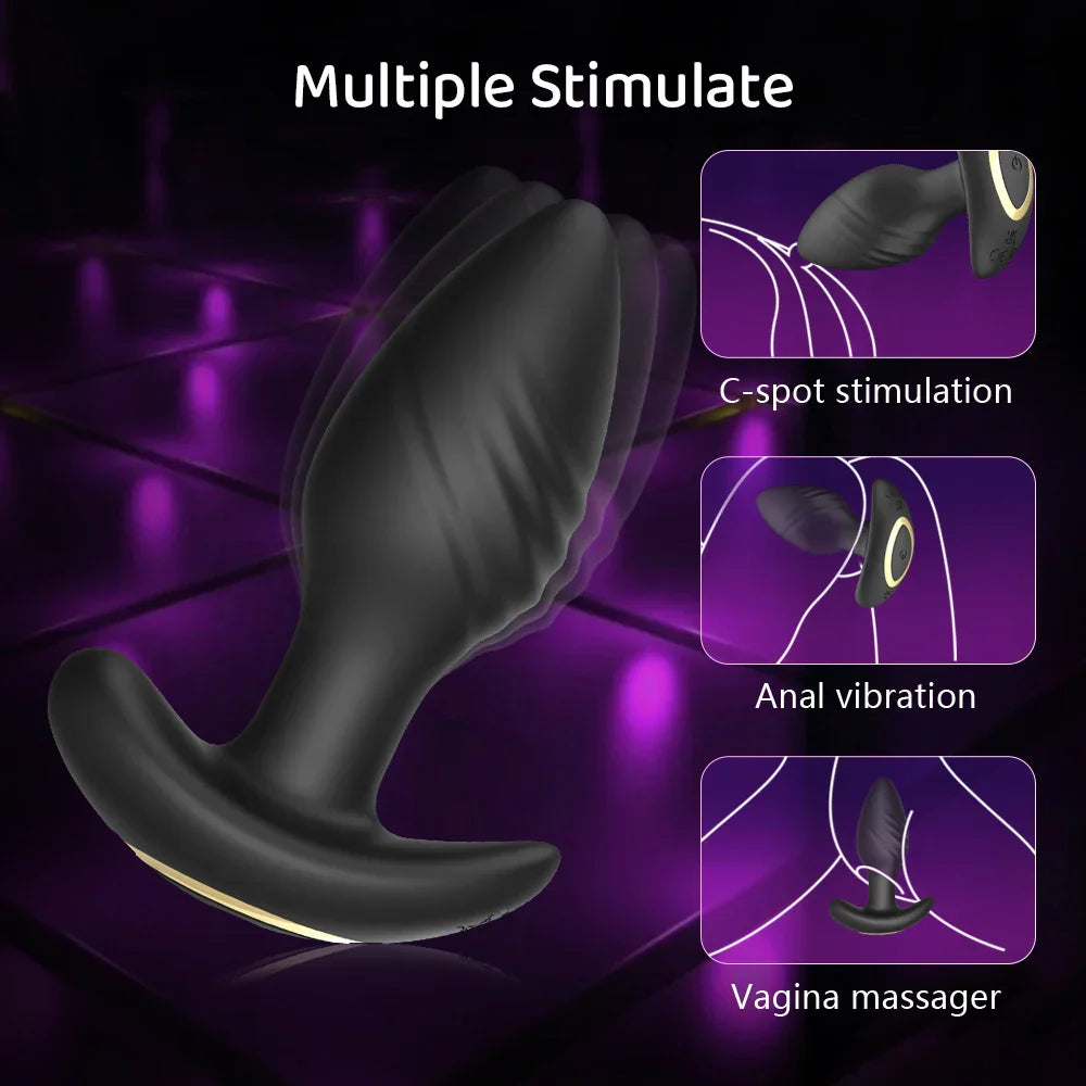 10 Speeds Rotating Anal Vibrator Butt Plug Men Prostate Massager Anal Stimulator Female Masturbator Adult Sex Toys for Women Gay - buysextoyth