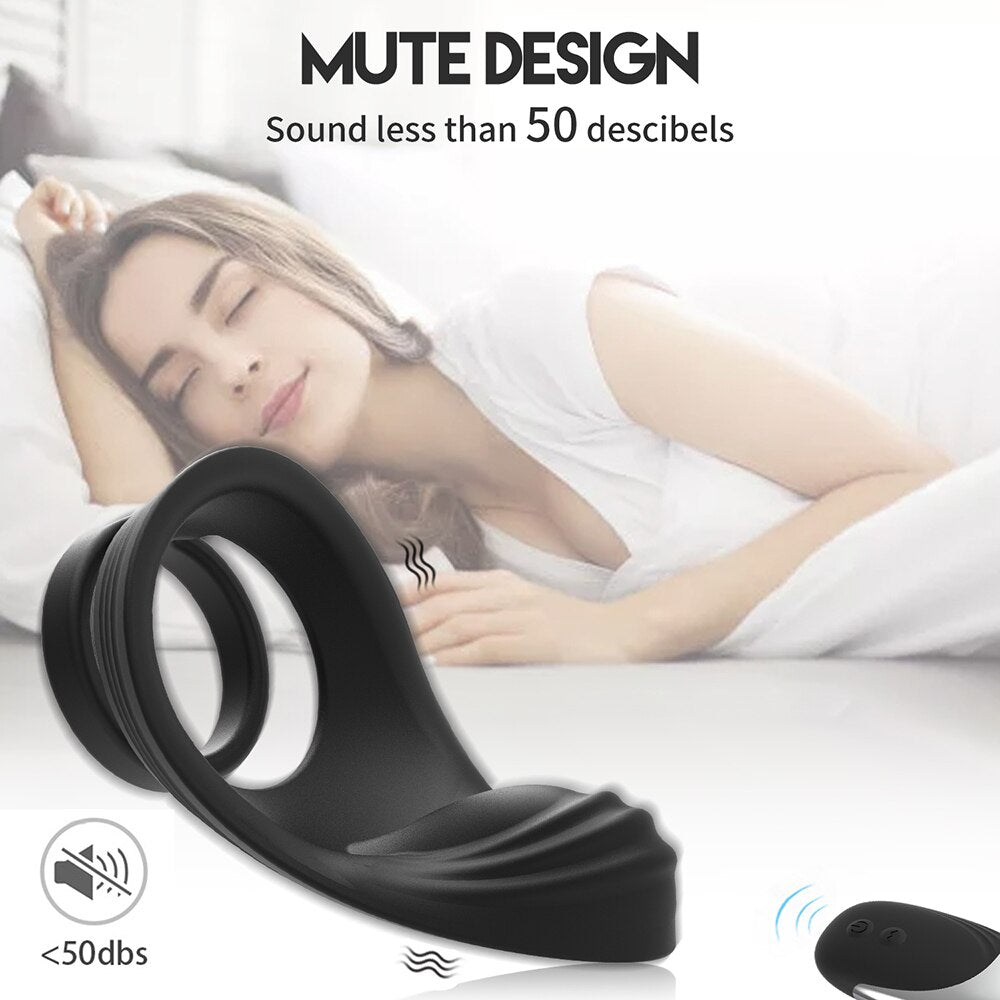 10โหมดอวัยวะเพศชายแหวน Vibrators รีโมทคอนโทรลคู่แหวนนวด Clitoris Perineum กระตุ้น Penisring เพศของเล่นสำหรับผู้ชาย - buysextoyth