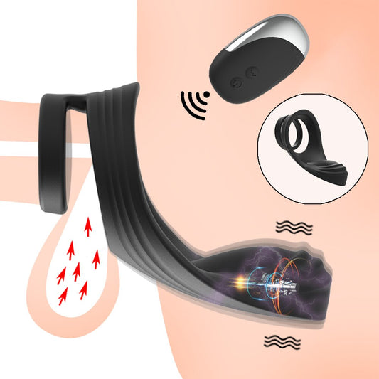 10โหมดอวัยวะเพศชายแหวน Vibrators รีโมทคอนโทรลคู่แหวนนวด Clitoris Perineum กระตุ้น Penisring เพศของเล่นสำหรับผู้ชาย - buysextoyth