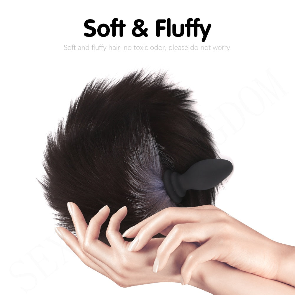10-frequency Remote Control Anal Plug Vibrator with Fox Tail Silicone Butt Plug Adult Game Prostate Massager Sex Toy for Couples - buysextoyth