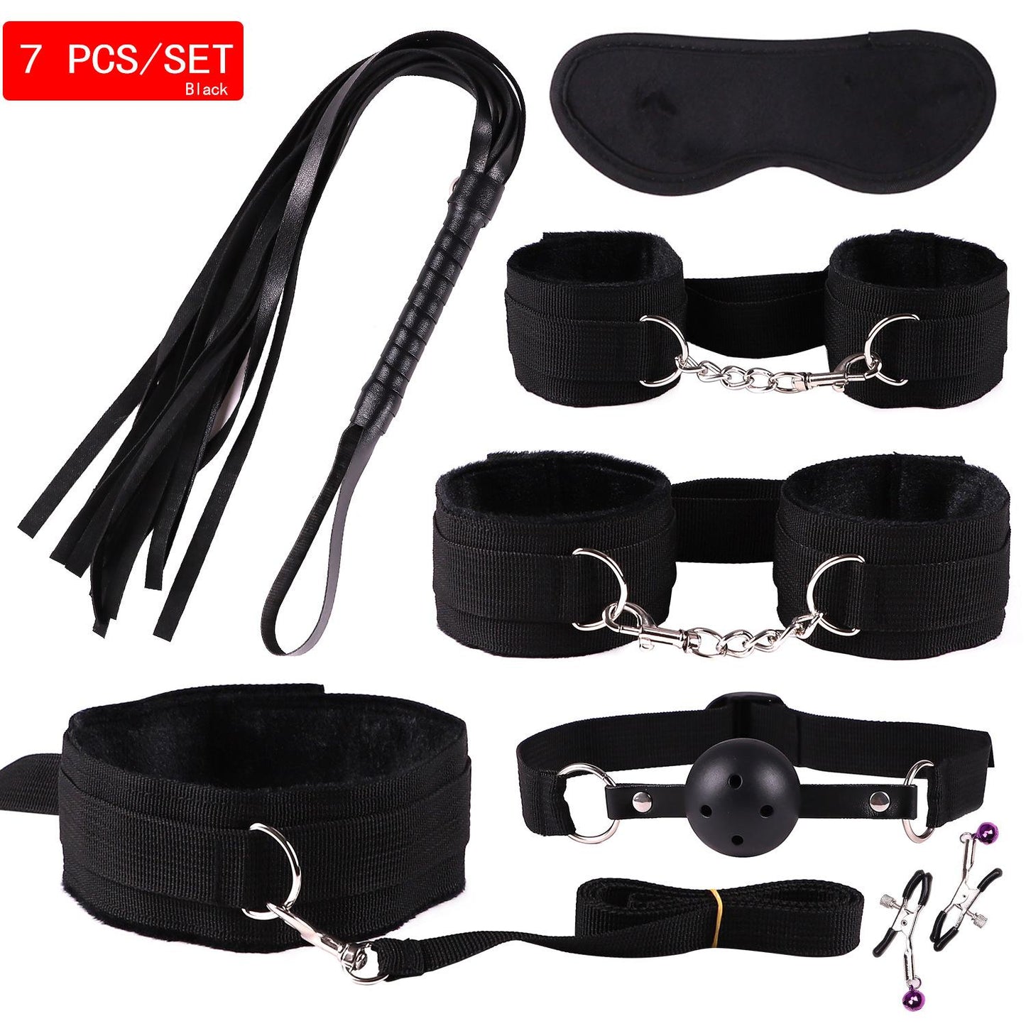 11PCS Set Leather Sex Toys for Adult Game Erotic BDSM Sex Kits Bondage Handcuffs Sex Game Whip Gag SM Bdsm Toys Nipple Clamps - buysextoyth