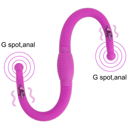 12 Speed Lesbian Strap on Dildo Vibrators Flexible Double Head Vaginal Massager G Spot Anal Sex Toy for Women Adult Products - buysextoyth